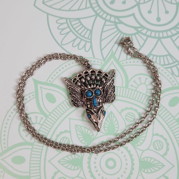 Southwestern Style Bird Pendant Silver-tone - Picture 2 of 4